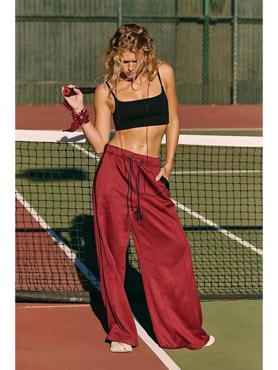 Free People Pants - free people movement • fine line wide leg track pants
